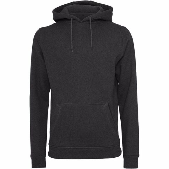 Build Your Brand Mens Heavy Pullover Hoodie / Black